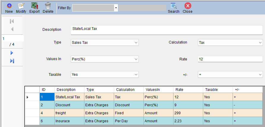 Charges and Tax