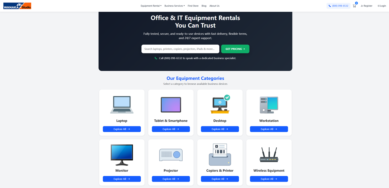 Office & IT Equipment Rental Website
